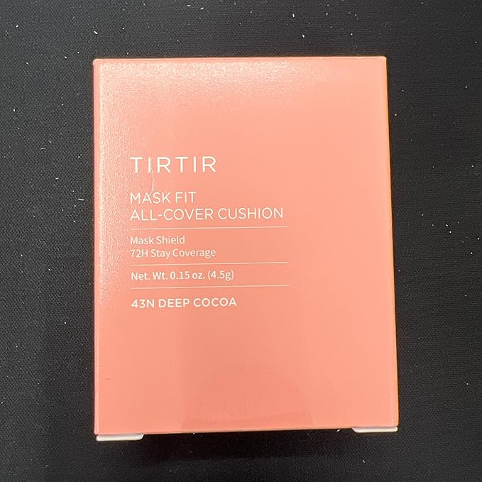 [*Mini Size*] TIRTIR All Cover Pink Cushion | Korean Cushion Foundation, (#43N Deep Cocoa, 0.15 Fl Oz)