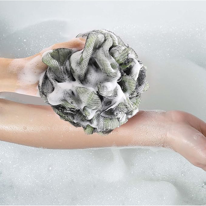 75g/Pcs Shower Loofah Bath Sponge for Women Men Lufa Exfoliating Body Scrubber (Set of 4)