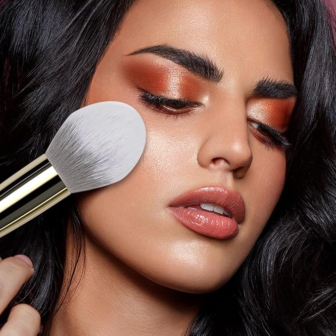 5pcs Face Makeup Brush Set - Ideal for Setting Powder, Blush & Contour - Fluffy Brushes Enhanced Powder Pickup for Smooth, Natural Application, A Collection Designed for Cheeks Make up (Grey)