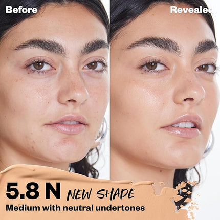 Kosas Revealer Concealer - Medium Coverage Makeup with Hyaluronic Acid, Conceals Dark Circles Under Eyes, Dark Spots and Blemishes + Brightens, Hydrates, Long-Lasting & Vegan, (Tone 5.8 N)