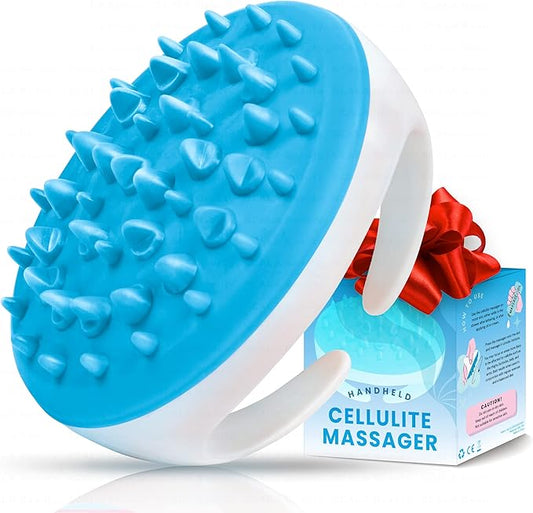 Scala Silicone Anti Cellulite Massager, Body Shower Scrubber, Cellulite Remover - Improve Circulation, Distribute Fat Deposits, Body Massager, Exfoliator, Fat Roller Use with Creams and Oils, Aqua