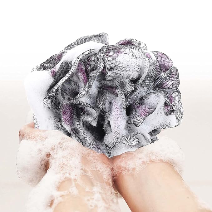 75g/Pcs Shower Loofah Bath Sponge for Women Men Lufa Exfoliating Body Scrubber (Set of 4)