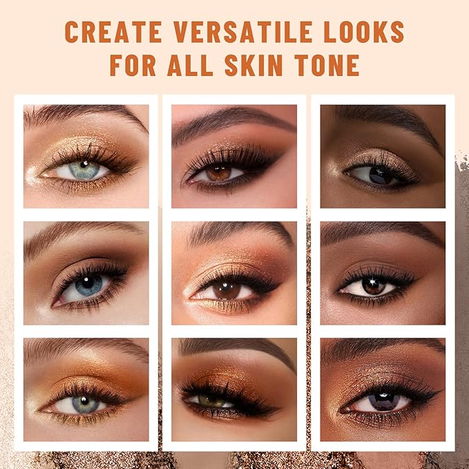 6 Colors Mini Eyeshadow Makeup Palette Caramel & Bronzed Neutral Tone Eye Shadow Matte & Shimmer Nude Make Up Pallet with Mirror Blendable Highly Pigmented Travel Size Gift Kit 05