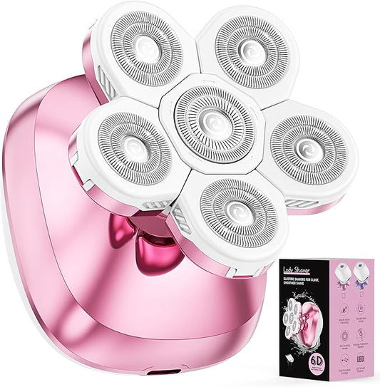 Electric Razors for Women Legs, Flawless Electric Shaver for Women, 2 in 1 Rechargeable Women's Bikini Trimmer for Public and Armpits (Pink)