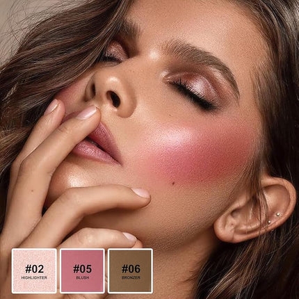 Lezero 3Pcs Contour Stick Makeup Kit, Shades with Highlighter, Blush and Bronzer Stick for Sculpt the Face and All Skin Type, Long Lasting, Smooth, Dewy & Matte Finish, LIGHT MEDIUM