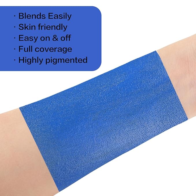 BOBISUKA Blue Face Body Paint, Oil-based Cream Painting Kit, Blendable Facepaint for Halloween Avatar Smurf Mystique Cosplay, Costume, Parties, Stage, Theater, SFX Special Effect Makeup（2.1 Fl.oz）