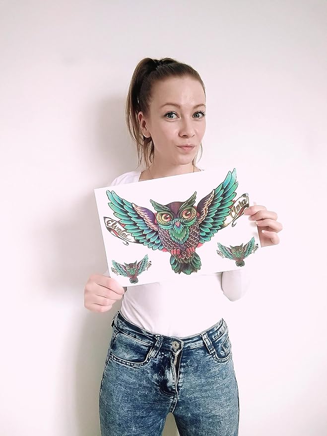 Large Temporary Tattoos Women Temporary Neck Tattoos Temporary Realistic Flower Chest Tattoo for Adults (TS06)