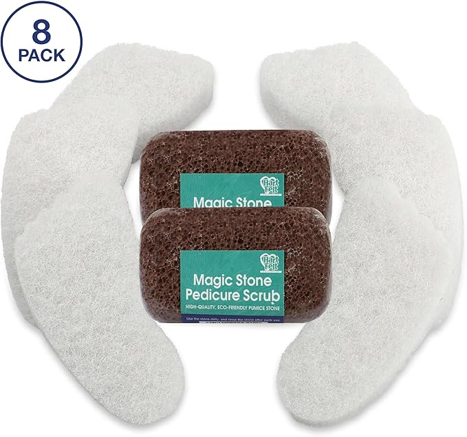 HartFelt Exfoliation Beauty Box Bundle with Body and Foot Scrub Exfoliating Bath Sponges and Magic-Stone Pedicure Scrubs
