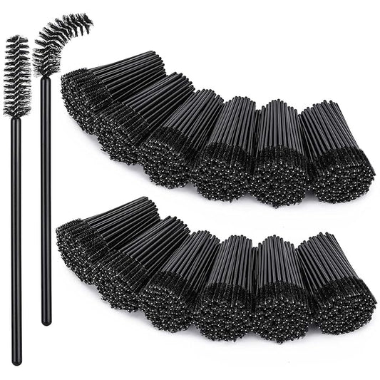BTYMS 1200 Pieces Disposable Mascara Wands Eyelash Brush Brow Brushes Applicators Lash Spoolies for Eye Lash Extension - Black