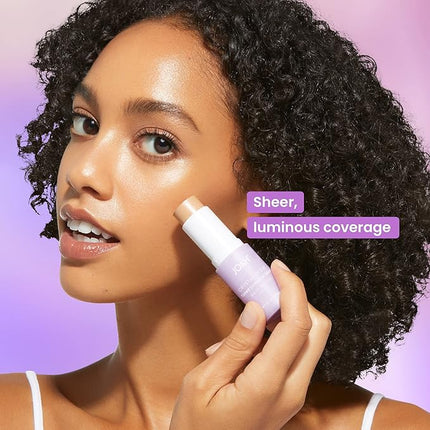 JOAH Crystal Glow Tinted Luminizer Stick, Multitasking Korean Makeup Highlighter and Bronzer Stick, Customizable Formula for a Natural Glow, Peptide Infused, Medium with Warm Undertones