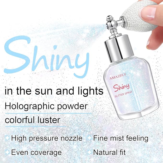 Hair and Body Glitter Spray, Shimmering Powder Sparkle Powder Makeup, Glitter Loose Sparkle Makeup for Body Highlighter,Festival Prom Rave Accessories (Sparkling Pink)