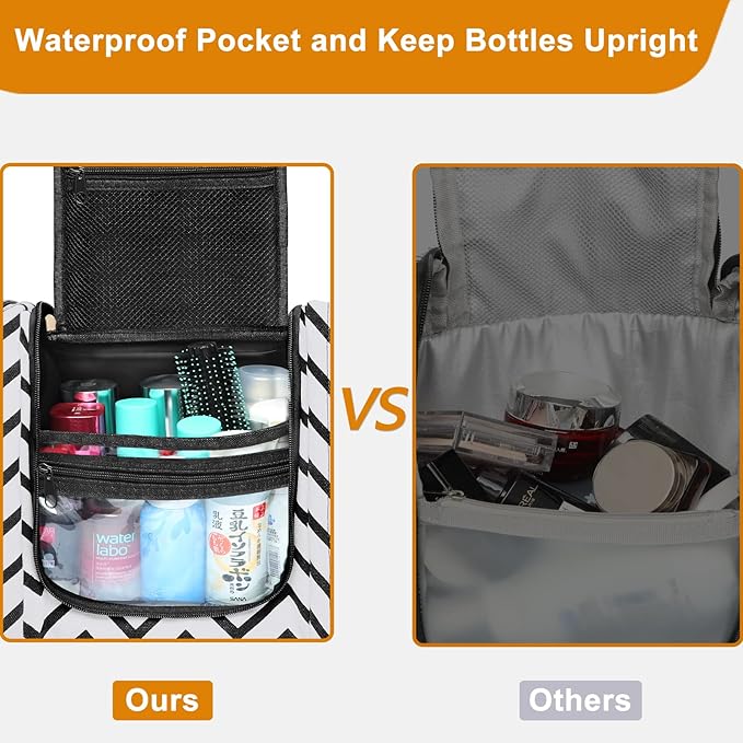 Hanging Travel Toiletry Bag,Large Capacity Cosmetic Travel Toiletry Organizer for Women with 4 Compartments & 1 Sturdy Hook,Perfect for Travel/Daily Use/Christmas