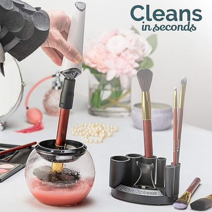 Luxe Electric Makeup Brush Cleaner Machine with Cleaning Solution - USB Charging Station, Automatic Brush Washer and Dryer - 3 Adjustable Speeds for Easy Cleaning - Complete Set for Hygienic Brushes