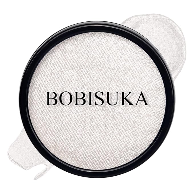 BOBISUKA Pearl White Face Body Paint, Water-Based Metallic Silver Face Painting Kit & Body Paints, Facepaint for Halloween Costume Cosplay Siren, Ice Fairy & Statue SFX Make-Up, Movie, Theater & Stage