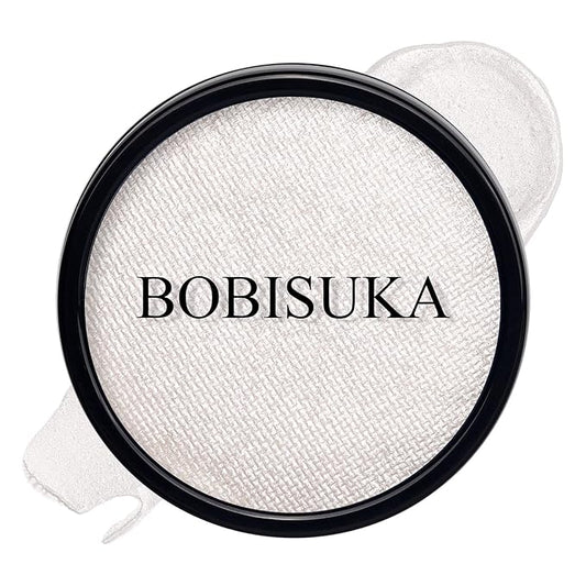 BOBISUKA Pearl White Face Body Paint, Water-Based Metallic Silver Face Painting Kit & Body Paints, Facepaint for Halloween Costume Cosplay Siren, Ice Fairy & Statue SFX Make-Up, Movie, Theater & Stage