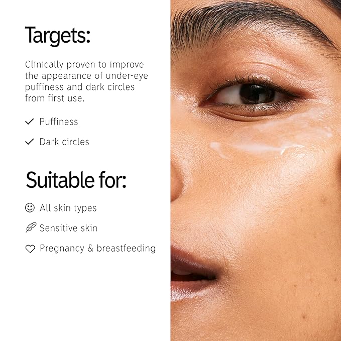 The INKEY List Caffeine Eye Cream, Reduce Eye Puffiness and Dark Circle, Blur Fine Lines, 0.5 fl oz