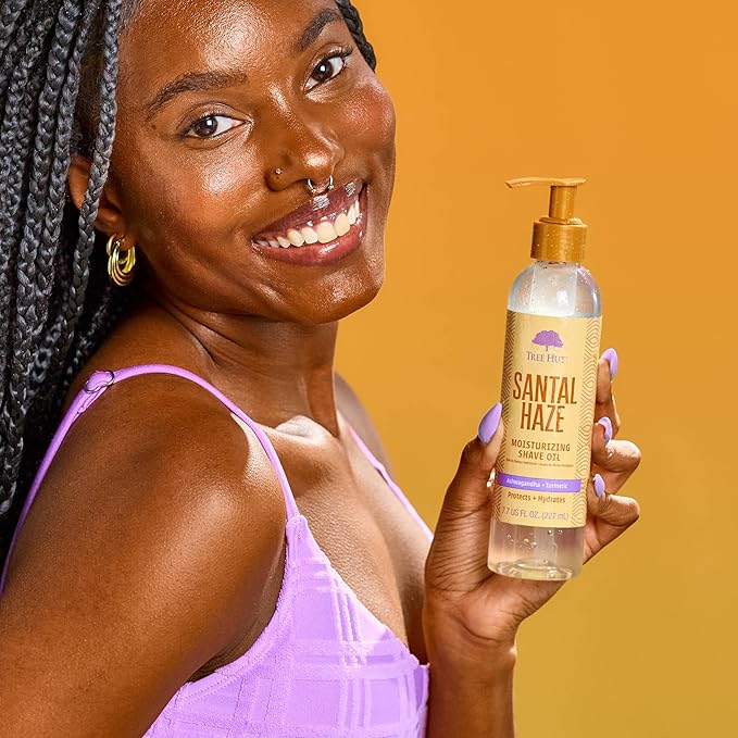 Tree Hut Santal Haze Moisturizing Shave Oil, Gel-to-Oil Formula, Ultra Hydrating Barrier for a Close, Smooth Shave, For All Skin Types, 7.7 fl oz