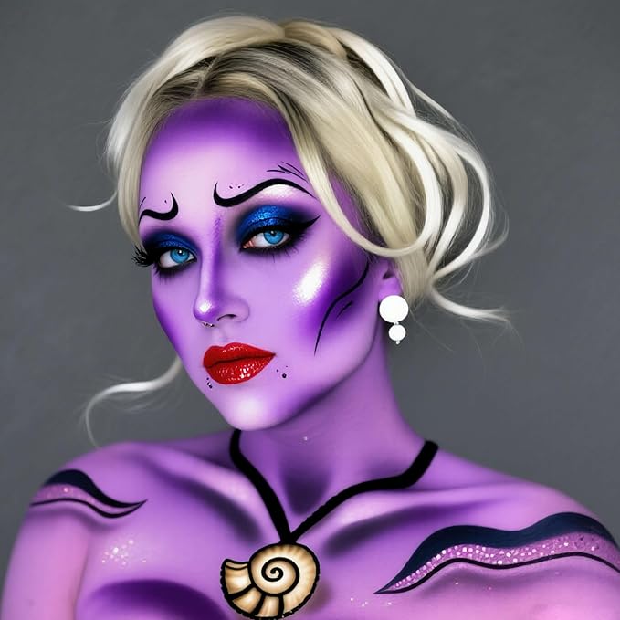 Black Purple Lime Green Face Paint,1.01oz/pc Water-Based Body Paint,Halloween Cosplay SFX Makeup Kit, Face Painting for Zombie,Frankenstein,Ghost Costume