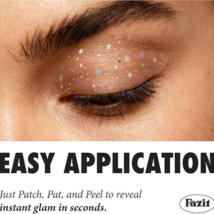 Fazit Makeup Patches - Snowflake Eye Speckles - Glow Up Make-Up Patches - Cute Glitter Makeup Accessories for Women - Cosmetic Glitter for Face