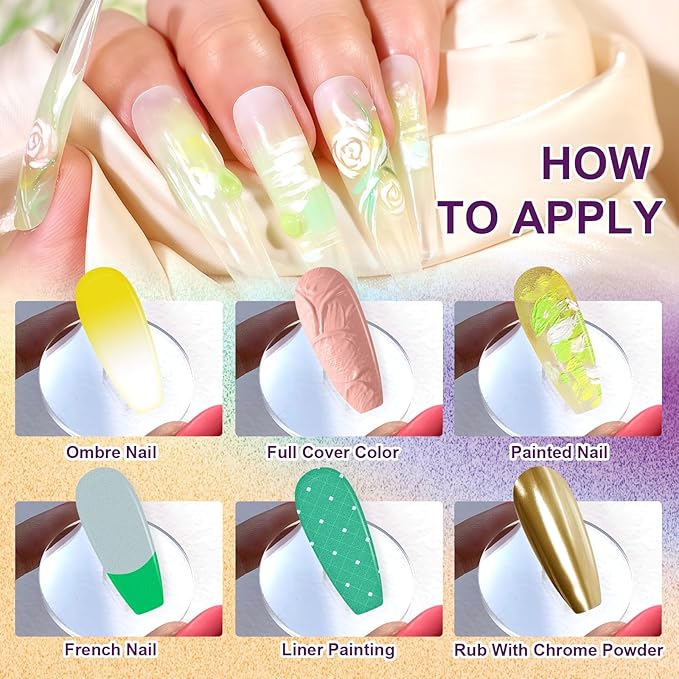 Gradient Painting Gel, 9 Colors Ombre White Black Green Nail Polish for 3D Nail Sculpting Gel Pigment Pat Nails Aura, French Manicure DIY Nail Art Long-lasting No-wipe Palette