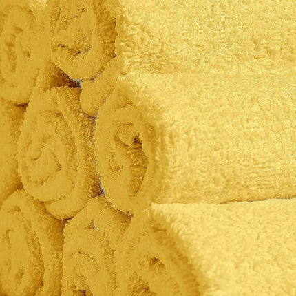 Softolle 100% Cotton Washcloths 60 Pack (12x12 Inches) Soft, Highly Absorbent Washcloth, Face Towels, Wash Cloths for Face, Ring Spun, Bulk Pack (Yellow)