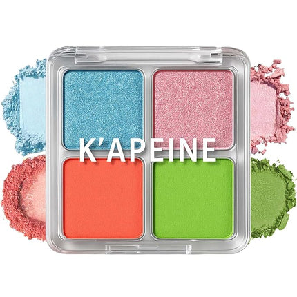 K'APEINE Matte Eyeshadow Palette, 4Colors Eyeshadow Makeup Kit Candy Color Eye Shadow Palette Highly Pigmented Long-Lasting Eyeshadows Quad for Women Girls Party,Music Festival, Stage Performance
