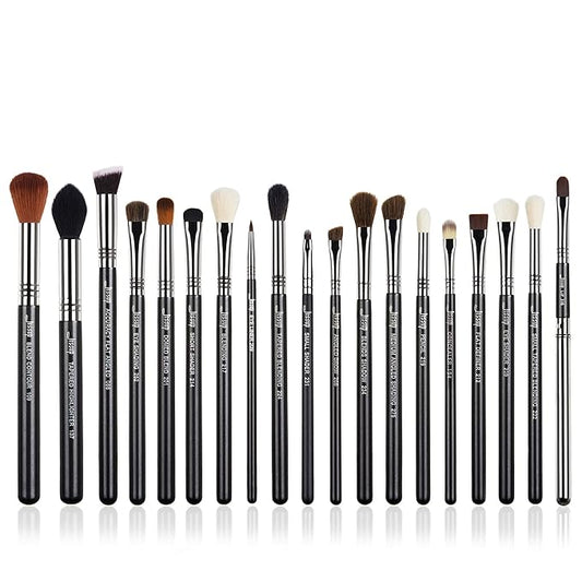 Jessup Brand 19pcs Professional Makeup Brush Pro Set Beauty Eyeshadow Blending Eyeliner Smoked Sloom Cosmetics Tool kit T131 Silver/Black
