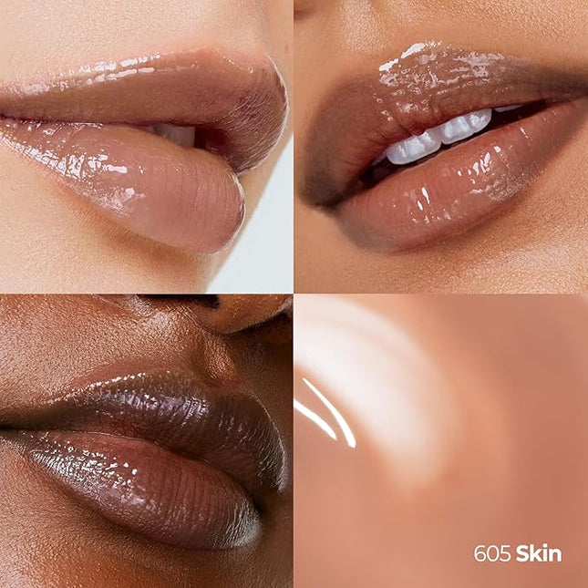 Laka Maxi Glayer Tint 3.8g/0.13oz, Glass Layer of Gloss, Ultra Glow & Vivid Layerable Pigments, High Shine Lip Oil, K-Beauty (#605 Skin)