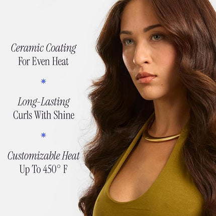 HOT TOOLS Professional Nano Ceramic Extra Long Tapered Curling Iron for Shiny Curls, 3/4 to 1 1/4 Inches