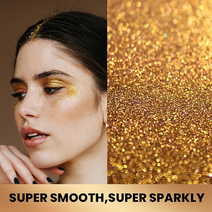 MEICOLY Gold Face Body Glitter Stick,Music Festival Accessories Outfits for Women,Sparkle Glitter Makeup for Face/Body/Hair/,Hair Glitter for Kids,Mardi Gras Accessories,Fine Glitter