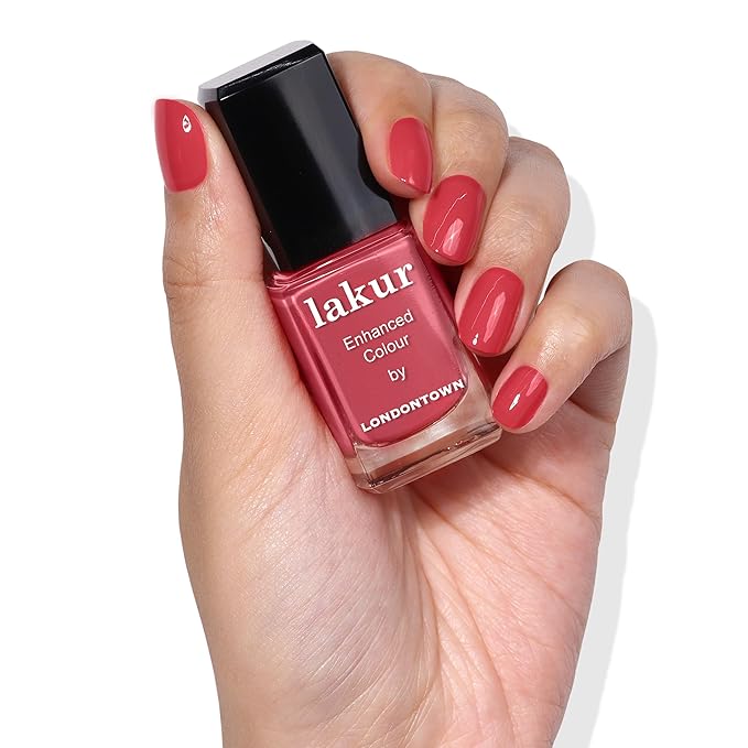 LONDONTOWN Blush Red Crème Nail Polish, Flushed Cheeks lakur, Vegan Chip-Resistant Long-Lasting Nail Lacquer, 40 fl oz (Pack of 2)