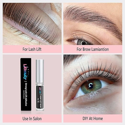 Libeauty Lash Lift Glue 2 Pcs Eyelash Lifting Adhesive Stron Sticky Eyelash Glue for Lash Perm or False Eyelashes and Dissolves Quickly in Water