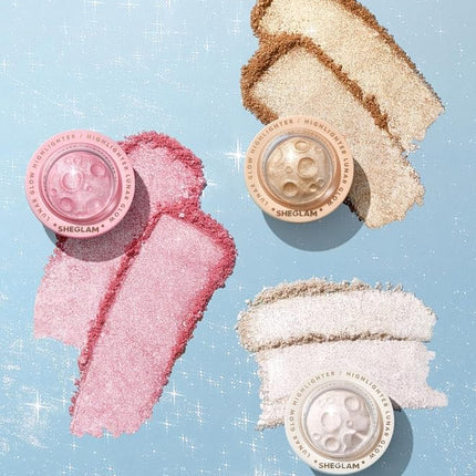 SHEGLAM Lunar Glow Highlighter Face Highlighter Multichrome Glitter Shimmer Highlighter Makeup Eye Face Body Highlighter Illuminator, Silky Creamy Eyeshadow-Heart Galaxy