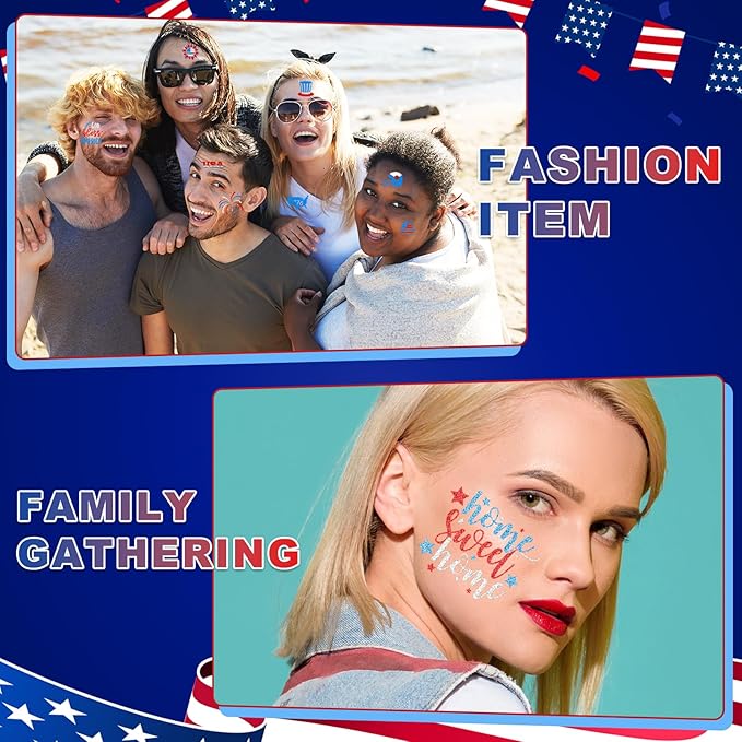 19 Pcs Halloween Face Paint Kit Red White Blue Face Paint Kit with Glitter Stencil Stickers Paint Stick Makeup Brush for Halloween Party Supplies