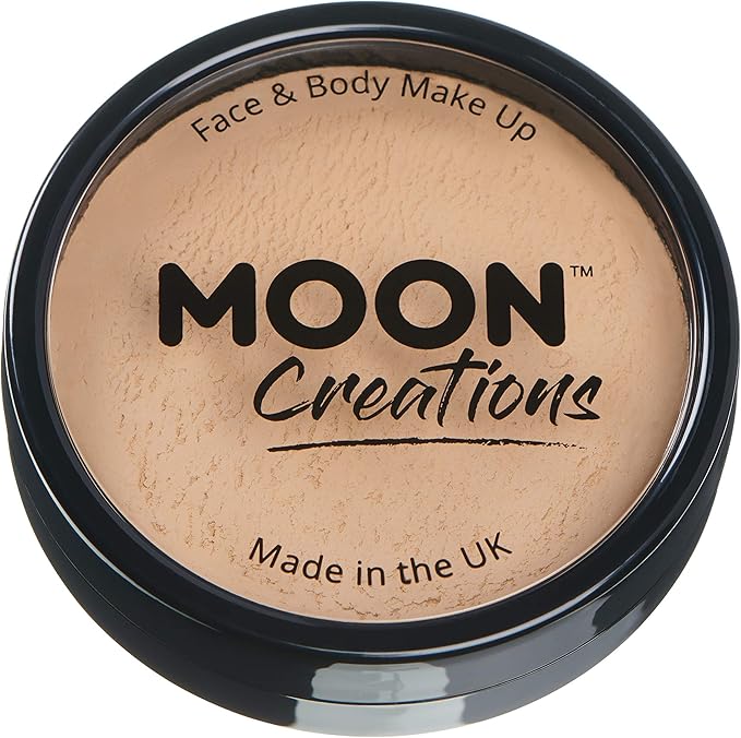 Pro Face & Body Paint Cake Pots by Moon Creations - Beige - Professional Water Based Face Paint Makeup for Adults, Kids - 1.26oz
