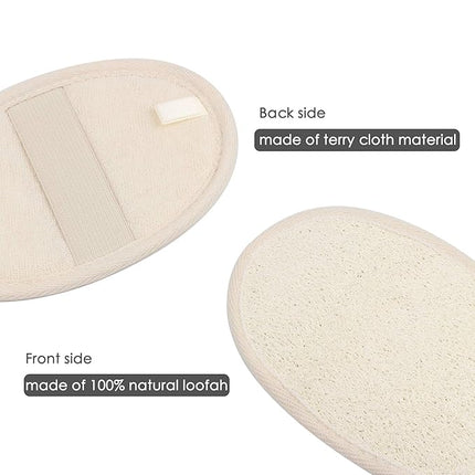 10-Pack Exfoliating Loofah Sponge Pads - Natural Luffa & Terry Cloth, Body Scrubbers for Shower & Bath Mooerca 1