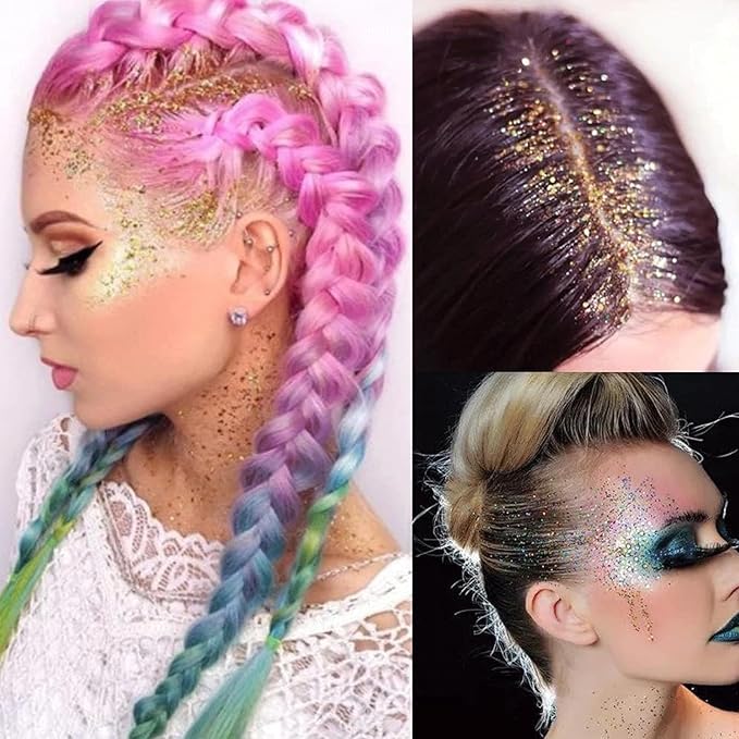 Gold Face Body Glitter Stick, Rotating Mermaid Face Glitter Stick, Holographic Chunky Glitters for Face/Body/Hair/Eye/Lip