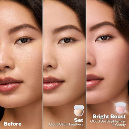 Kosas Cloud Set Face Setting Powder - Smoothing Shine Control, Soft, Sheer Translucent Makeup Finish, Portable & Long-Lasting Loose Pressed Baking Powder - Airy (Sheer Porcelain)