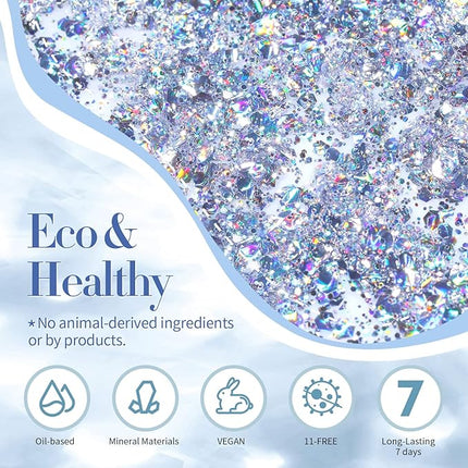 Born Pretty Holographic Nail Polish Silver Glitter Sequins Nail Polish 10ML