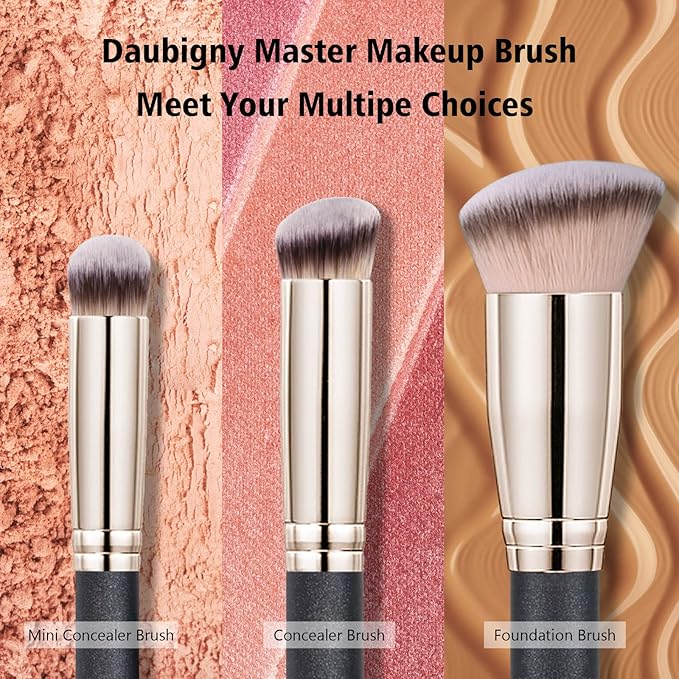 Makeup Brushes Daubigny Foundation Makeup Brushes for Liquid Makeup Pro Kabuki Foundation Brushes Set Premium Synthetic Bristles for Blending Liquid Cream Flawless Powder Buffing Stippling Concealer
