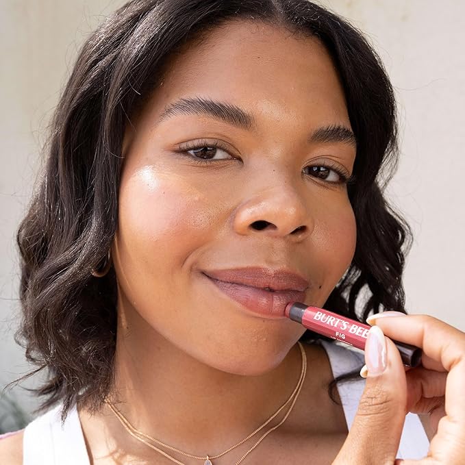 Burt's Bees Shimmer Lip Tint, Tinted Lip Balm Stick, Moisturizing for All Day Hydration with Natural Glowy Pigmented Finish & Buildable Color, Peony, 1 Tube, 0.09 oz.