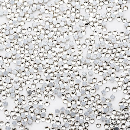 3000Pcs White Crystal Rhinestones,Glass Flatback Rhinestones Mini Gemstones for Nail Face Makeup Art Crafts Clothes Decoration -(SS6,2.0mm,White)
