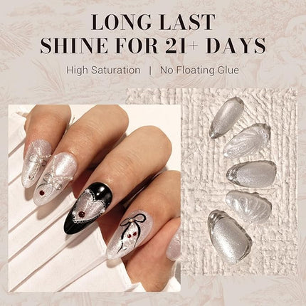 MelodySusie White Glitter Gel Nail Polish,0.5fl oz Soak Off UV LED Pure White Sparkle Glitter Gel Polish Gift for Women Nail Art Manicure Salon DIY Nail Design Decoration at Home-z054