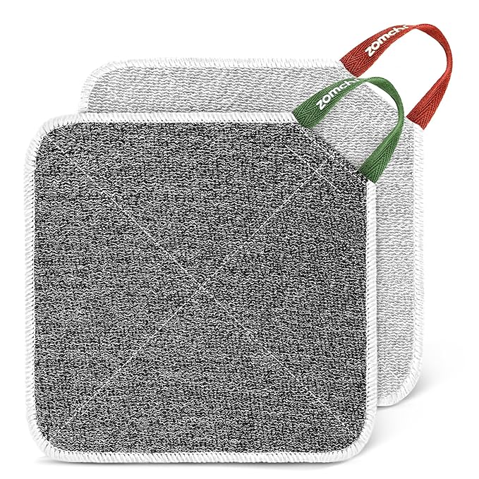 ZOMCHI 2 Count Wash Cloths, Exfoliating Washcloth with Dual Texture for Face and Body, Exfoliating Wash Cloth for Showering (Deep and Gentle)