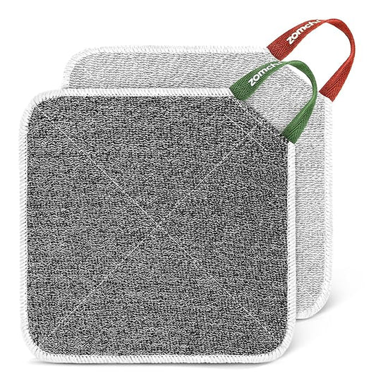 ZOMCHI 2 Count Wash Cloths, Exfoliating Washcloth with Dual Texture for Face and Body, Exfoliating Wash Cloth for Showering (Deep and Gentle)