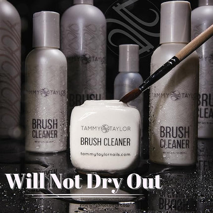 Tammy Taylor Acrylic Nail Brush Cleaner Liquid, Removes Solid Gel Nail Polish, Acrylic Dip Powder, All-in-One Poly Gel Slip Solution + Kolinsky Sable Nail Brush Conditioner, Cleaner & Restorer (4oz)