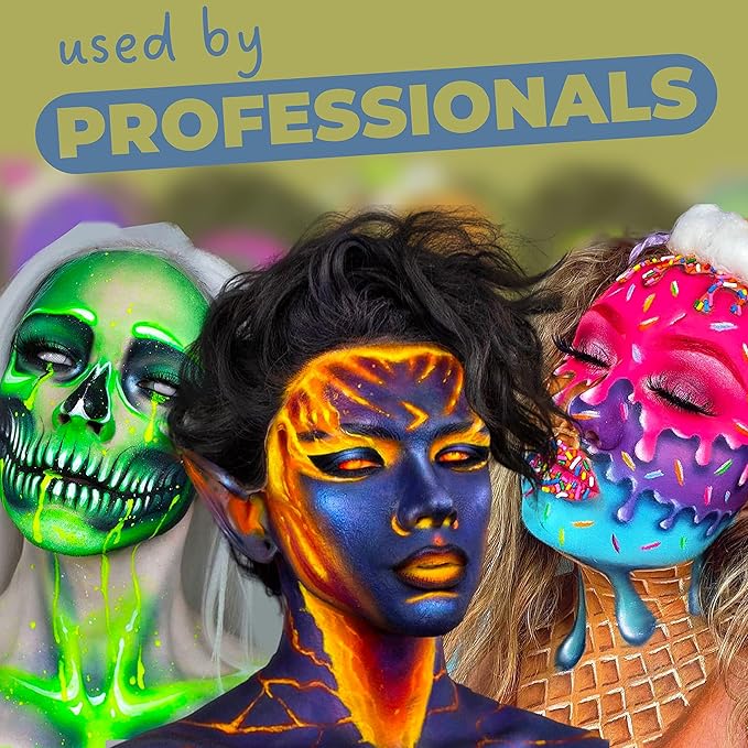 Blue Squid Face Paint Water Based Single Cake Professional Face Paint & Body Paint - Water Activated, Kids Adults Face Painting for Costume, Halloween Makeup, Cosplay - Metallic Bronze Face Paint 30g