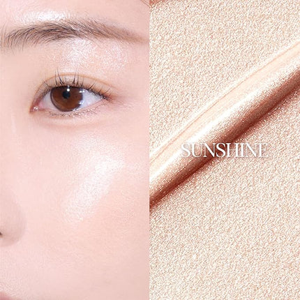 Espoir Be Glow Shading Stick Highlighter #1 Sunshine│Creamy Solid Texture & Smooth Gliding on Face with Hyaluronic Peptide, Natural Contour Color for Daily Radiant Makeup, Subtle Shimmering