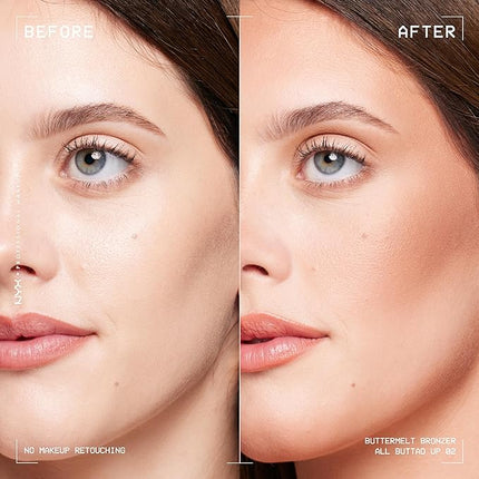 NYX PROFESSIONAL MAKEUP Matte Buttermelt Bronzer, Longwear Face Makeup with Up to 12 Hours of Wear, Vegan Formula - All Butta'D Up (Light Medium Neutral)