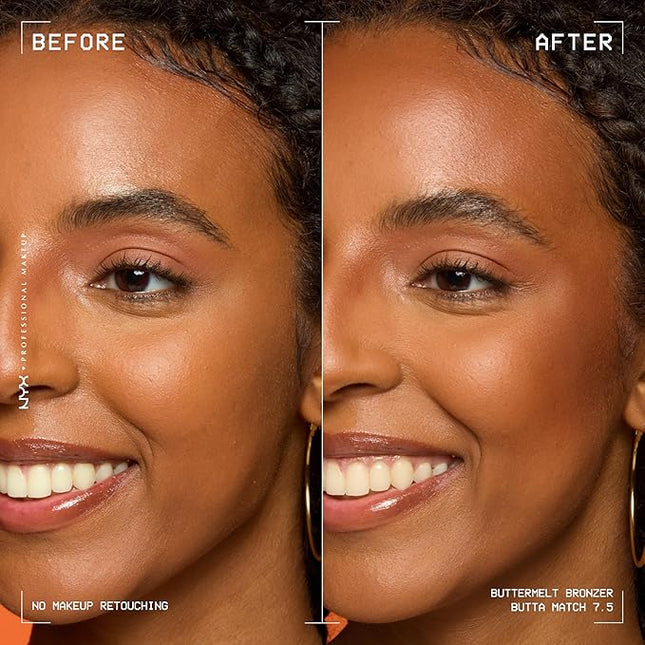 NYX PROFESSIONAL MAKEUP Matte Buttermelt Bronzer, Longwear Face Makeup with Up to 12 Hours of Wear, Vegan Formula - Butta Match (Light Medium Warm)